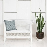 Zohi Interiors Genuine Malawi Love Seat 2 Seater in White