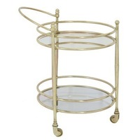 Zohi Interiors Gold and Glass Drinks Trolley