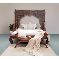 lombok emporium Hand Carved Teak Panel - Bedhead II