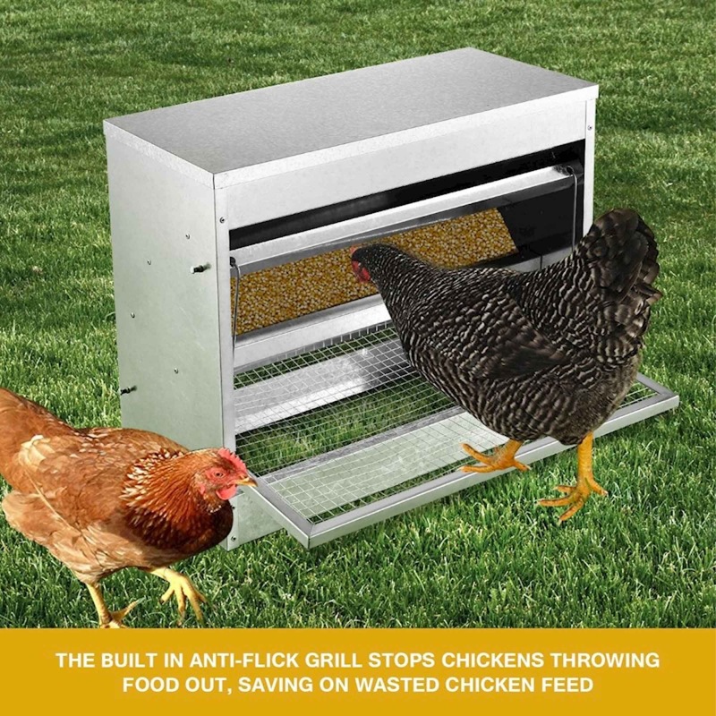 Buy 10kg Automatic Chook Chicken Feeder Poultry Auto Treadle Galvanised ...