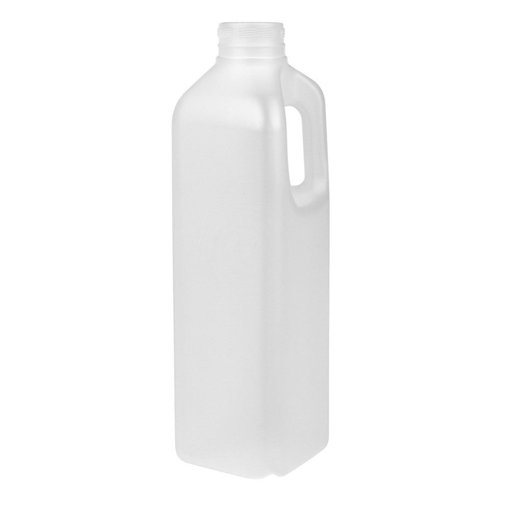 10x 1L HDPE Juice Bottles Empty Plastic Natural Square 38 Tamper Evident Cap 