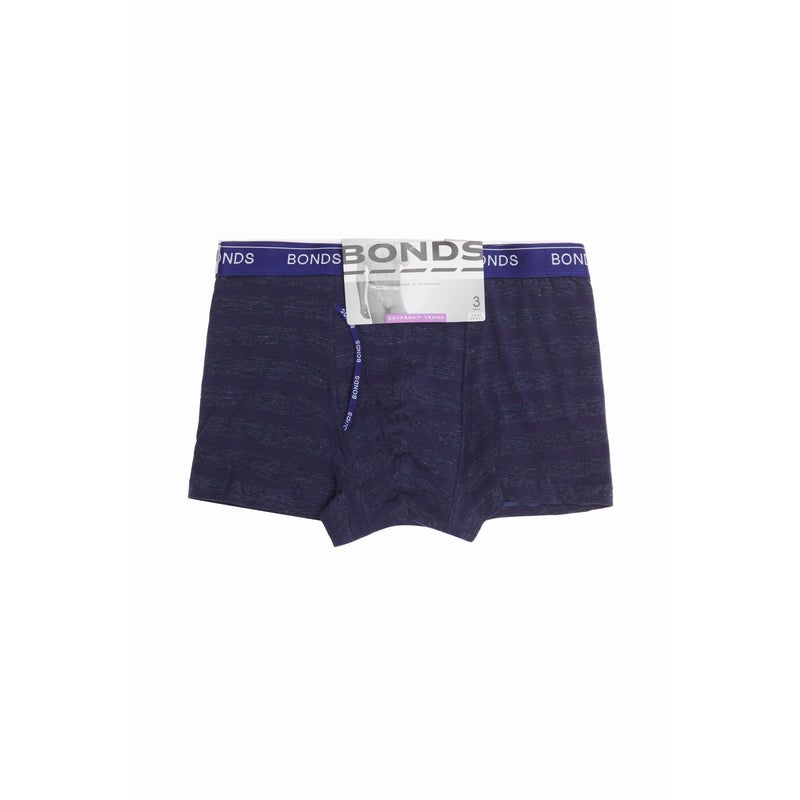 OO  Bonds 3 X Mens Bonds Guyfront Trunks Underwear Undies Navy/White