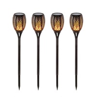 4x Solar Garden LED Torch Outdoor Flame Dancing Flickering Light Tiki Auto Lamp