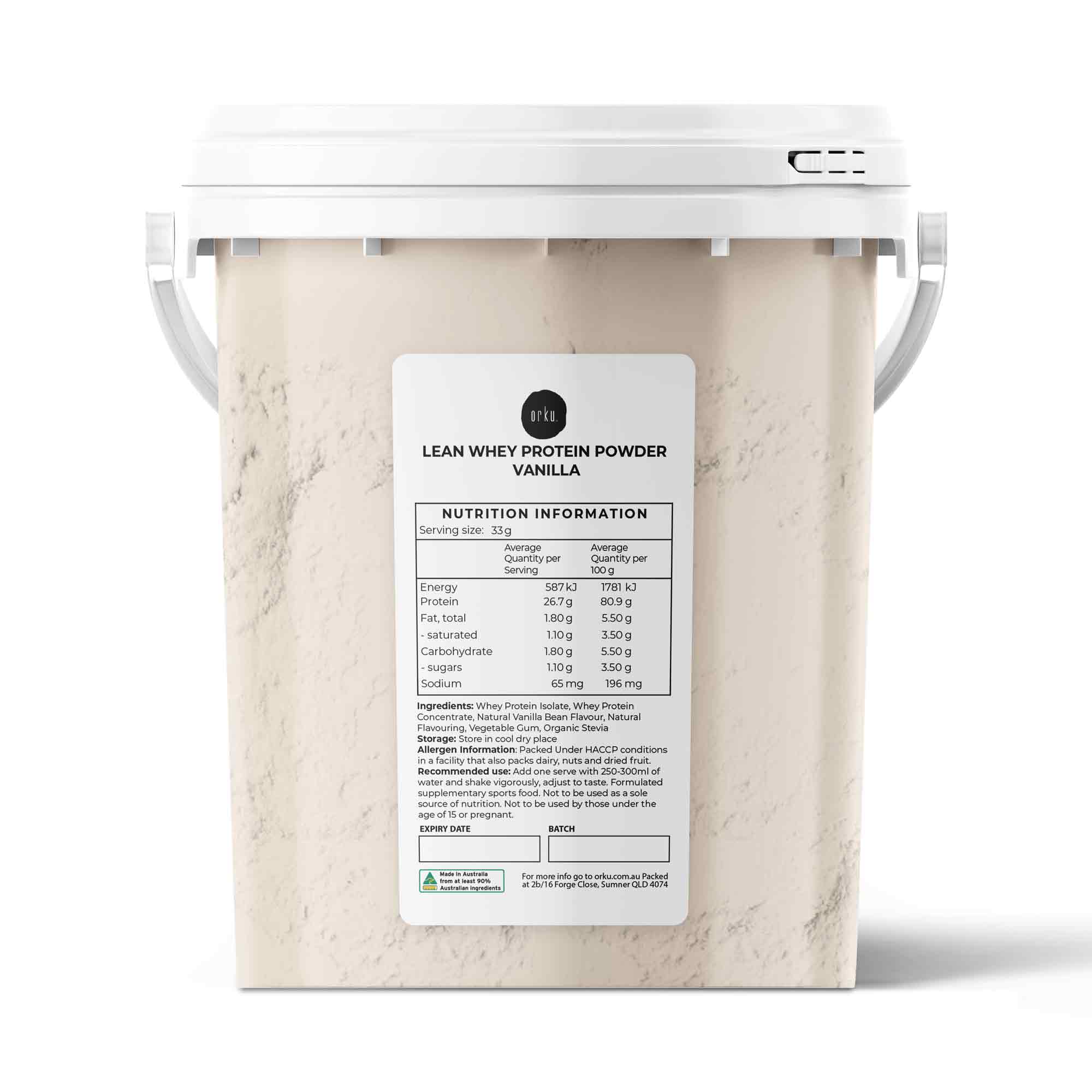 500g Lean Whey Protein Blend Vanilla Shake WPI/WPC Supplement Bucket Australia