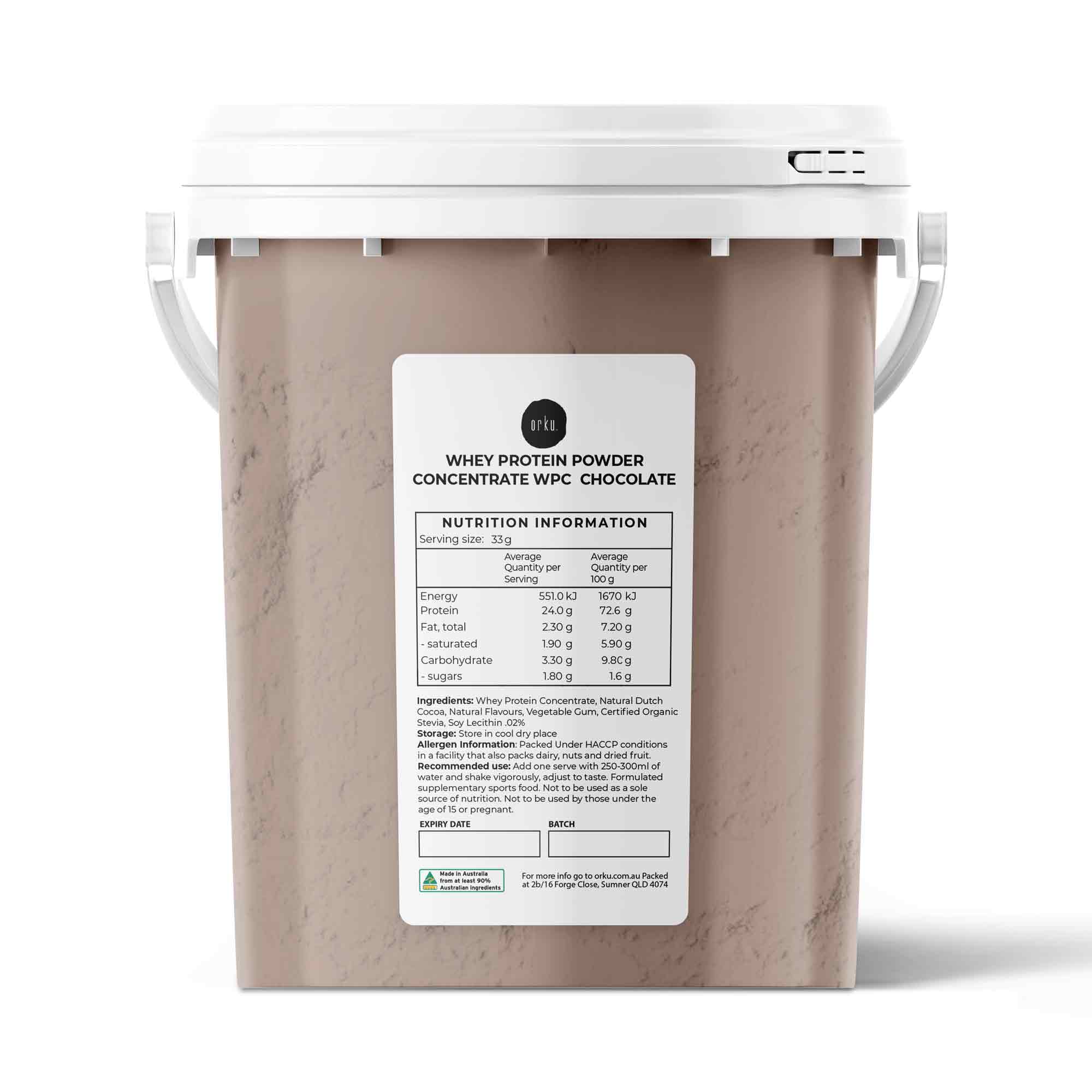 500g Whey Protein Powder Concentrate Chocolate Shake WPC Supplement Bucket Australia