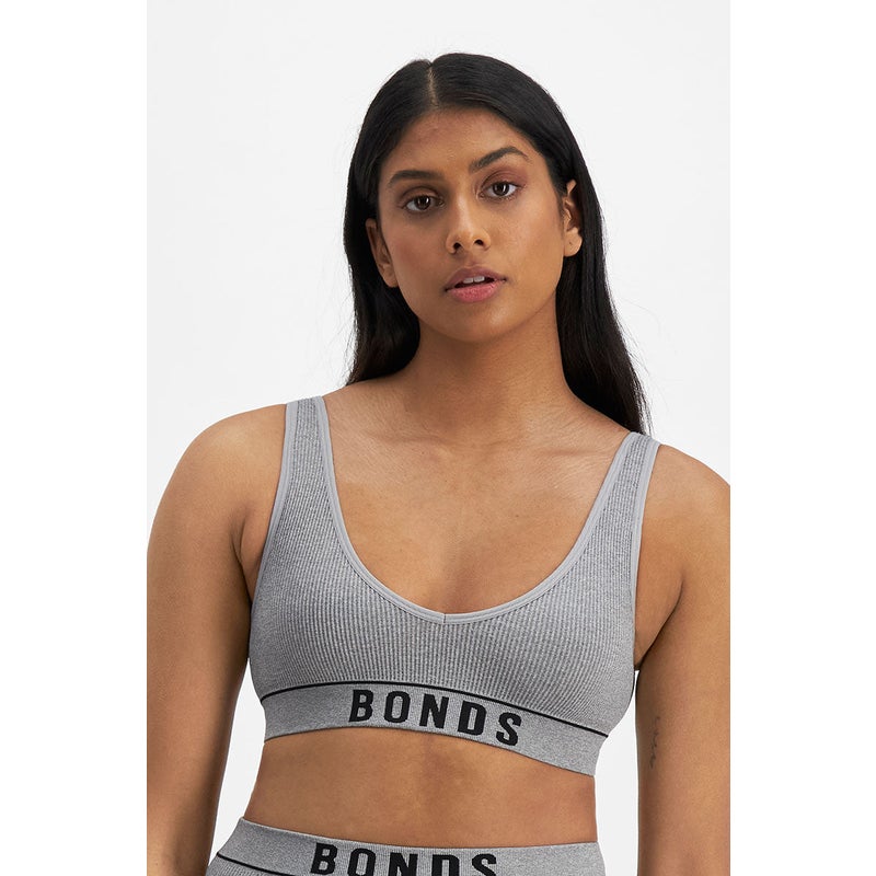 Medium green Bonds Retro Rib V-Neck Crop