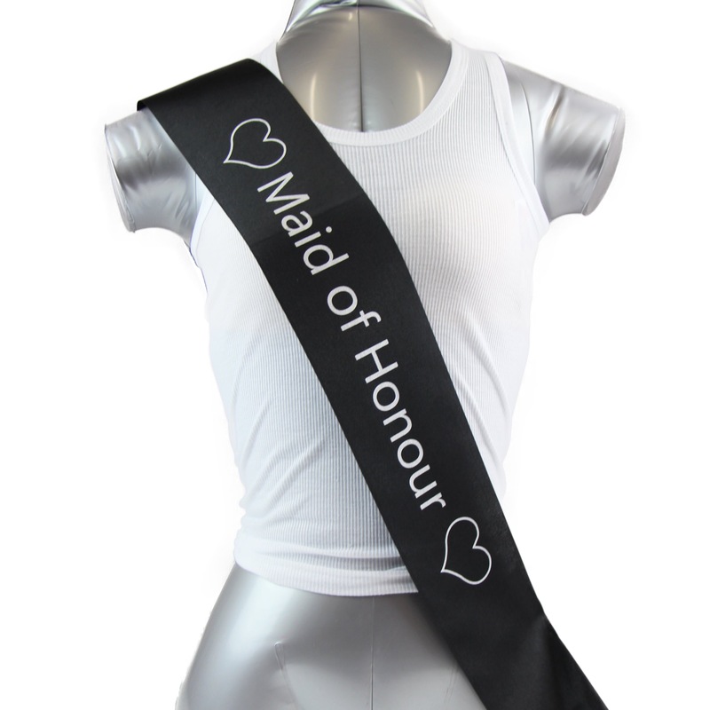 Buy Bridal Hens Night Sash Party Black/Silver Maid Of Honour MyDeal