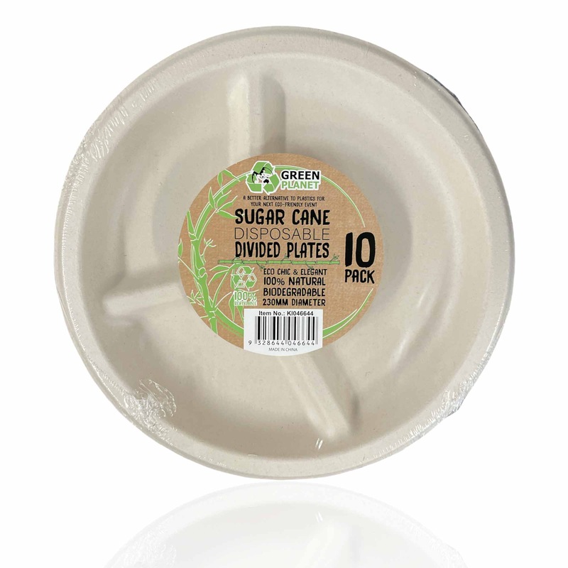Buy Bulk Pack Eco Disposable Party Divided Plate 23cm Biodegradable
