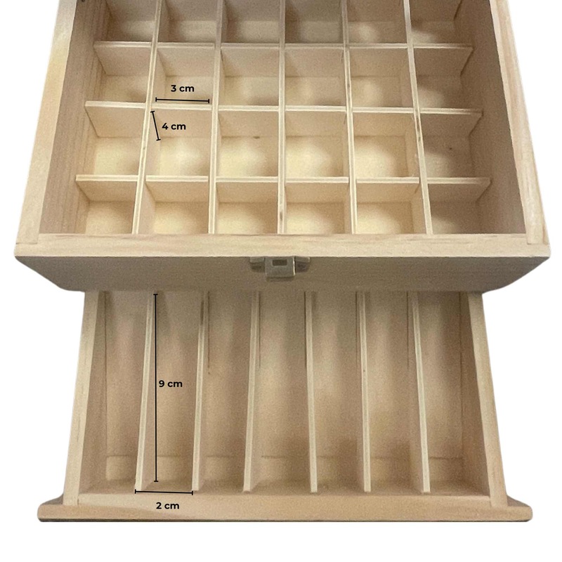 Buy Essential Oils Wood Storage Box Wooden Oil Bottle Slots MyDeal
