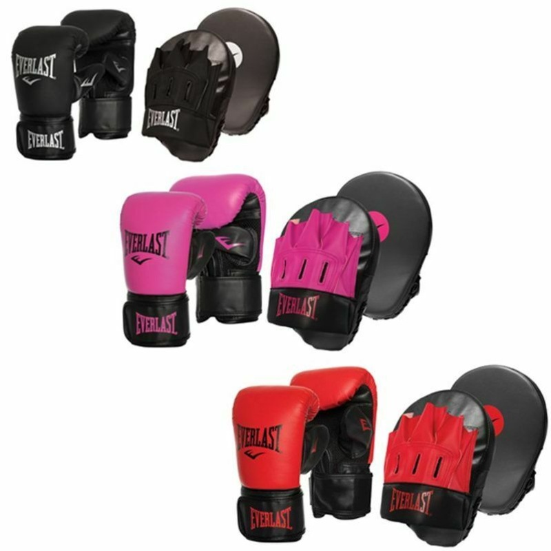 Buy Everlast Tempo Glove And Mitt Combo Set Boxing Box Gym Training Black Pink Red MyDeal
