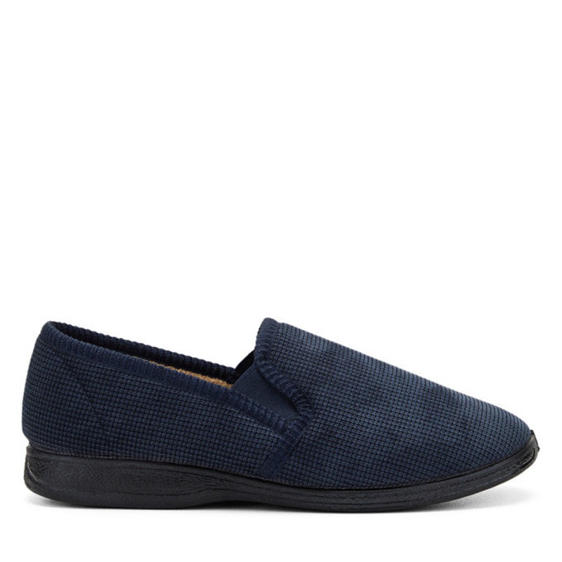 Buy Grosby Richard Slippers Mens Casual Slip On Corduroy Navy Shoes