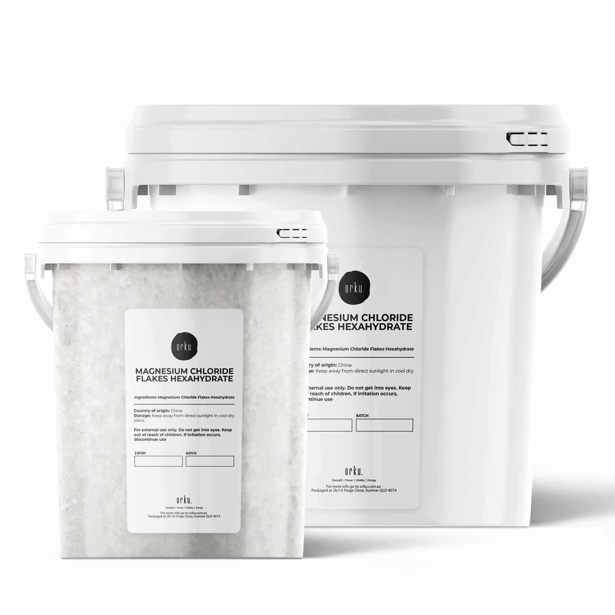 Magnesium Chloride Flakes Hexahydrate Buckets - Organic USP Food Grade Salt