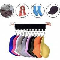 10 Clips Closet Hanger Door Baseball Hat Holder Cap Rack Storage Organizer
