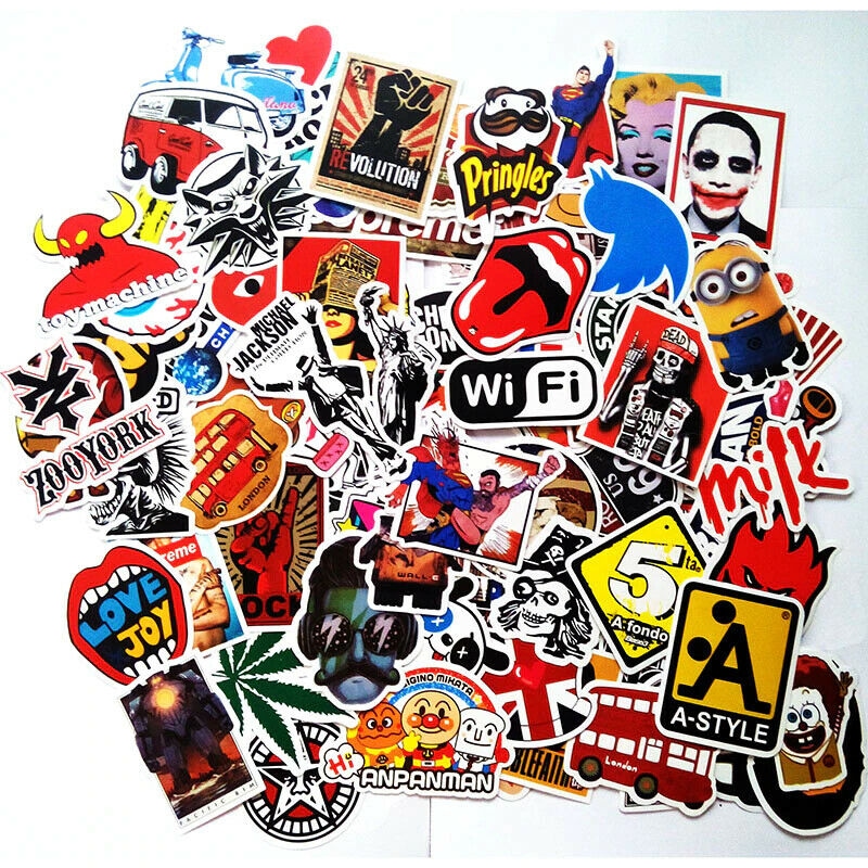 Buy 100 Random Vinyl Decal Graffiti Sticker Bomb Laptop Waterproof ...