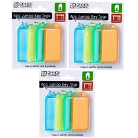 12 Pcs Plastic Key Tags With Ring Keys Identity Card Bag Luggage Labels Assorted