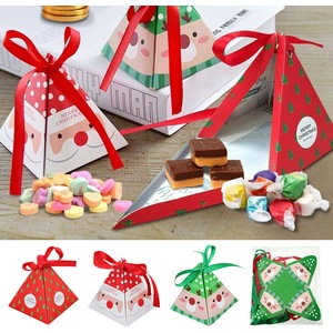 24pcs Christmas Candy Box Bag Christmas Tree Gift Box Paper Box Gift Party Bag