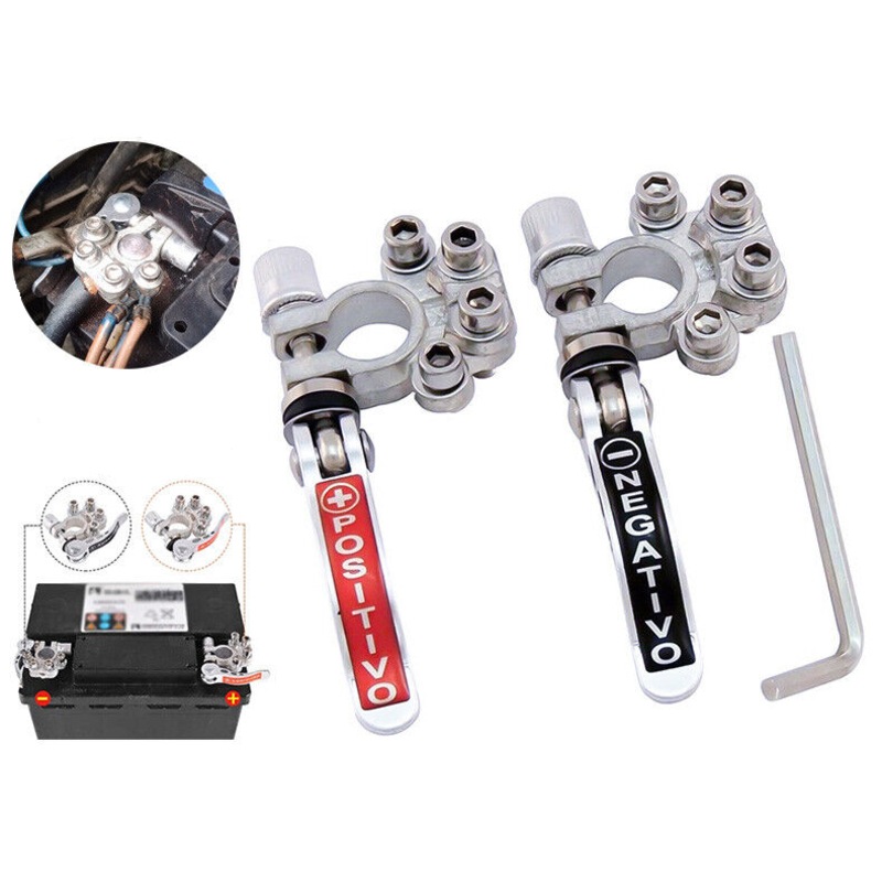Buy 2pcs 4Way Positive Negative Battery Terminal Connectors Clamp Car