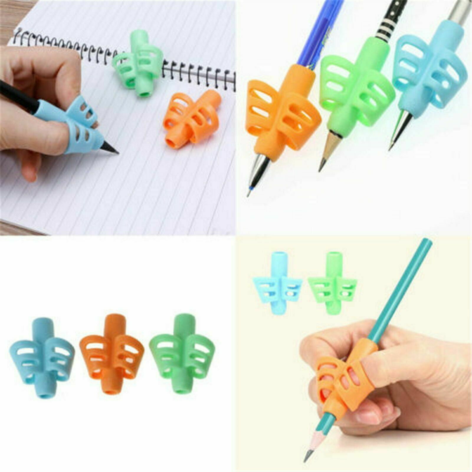 3Pcs Set Children Pencil Holder Pen Writing Aid Grip Posture Tools Correction AU