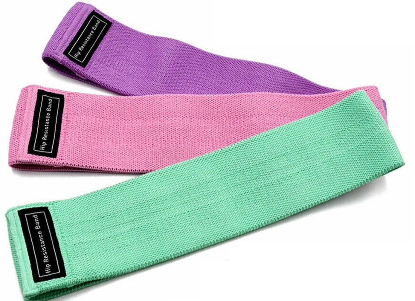 3x Resistance Booty Bands Fabric Circle Band Workout Exercise Loop Guide Yoga Australia