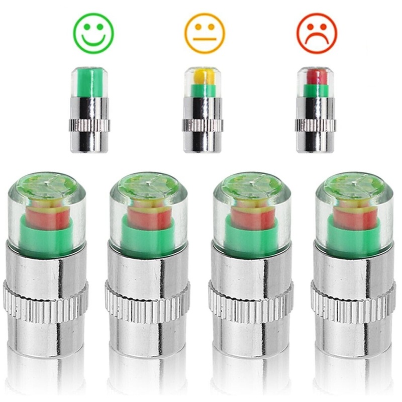 Buy 4 Car Tyre Pressure Monitor Valve Stem Light Caps 3 Color Sensor