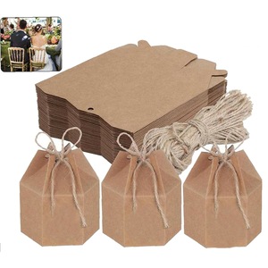 50pcs Xmas Candy Gift Box Bag Pillow Favor Kraft Paper Gift Favour Wedding Party