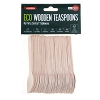 50x Eco Wooden Teaspoons Biodegradable Naturural Eco Friendly Food Mini Spoon