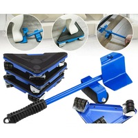 5PCS Heavy Furniture Lifter Mover 360o Rotation Wheels Moving Kit Slider Pad