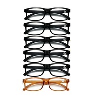 6 Pairs Mens Ladies Wayfarer Frame Magnifying Reading Glasses Nerd Spectac 1.5