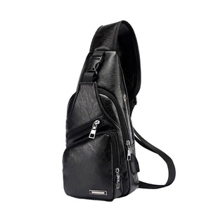 Bag Anti Theft Crossbody Waterproof Chest Pack Shoulder Pocket USB Charg - Black