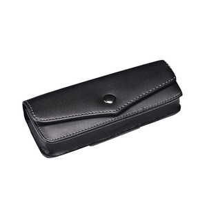 Belt Wearable Glasses Storage Box PU Glasses Case Carrying Cases Phone Bag Black