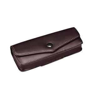 Belt Wearable Glasses Storage Box PU Glasses Case Carrying Cases Phone Bag Brown