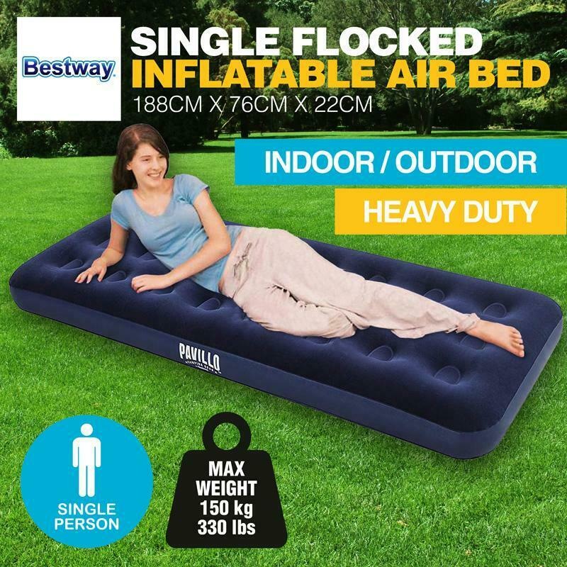 Buy Bestway Single Inflatable Air Bed Heavy Duty Durable Camping MyDeal