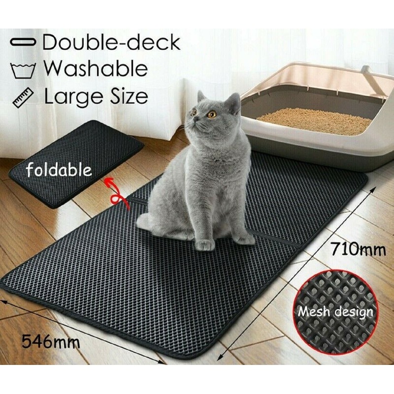Buy Cat Litter Mat Large Kitty Litter Box Trapping Sifting Mats Waterproof Urine MyDeal