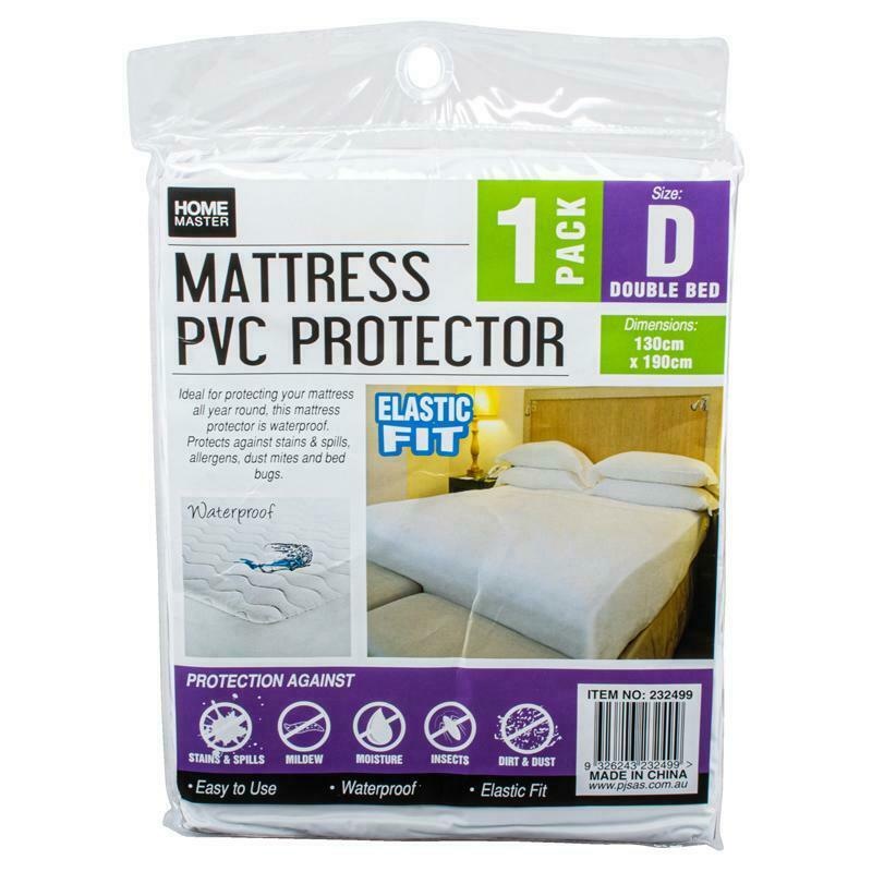 Buy Double Bed Mattress PVC Protector Cover Waterproof Fitted with Elastic 130x190cm MyDeal