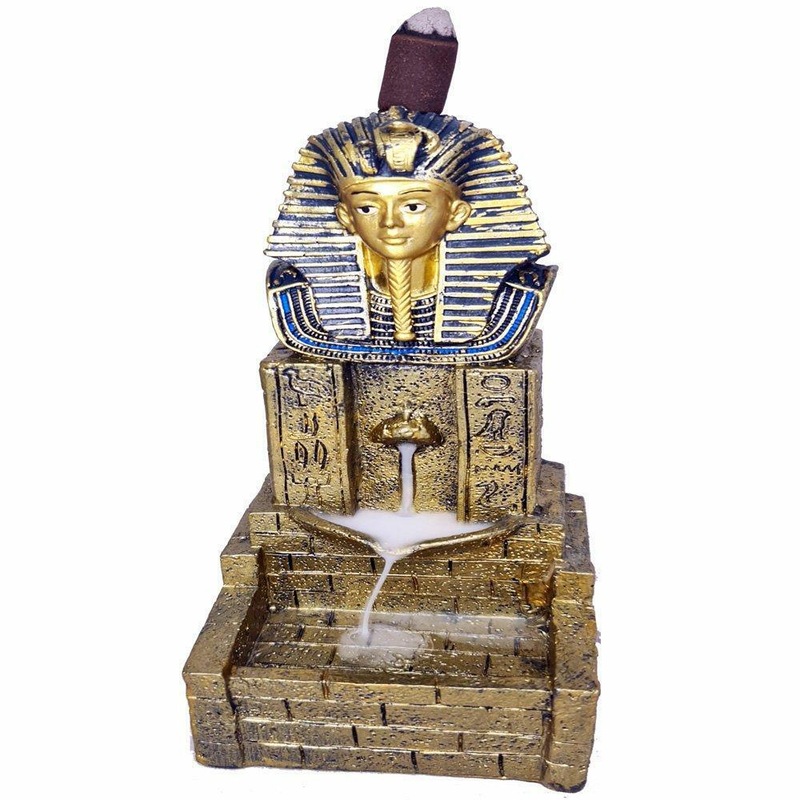 Buy Egyptian Head Backflow Burner Polyresin Temple Pharaoh Smoke Cone
