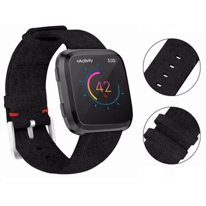 Fitbit Versa /2/Lite Replacement Band Fabric Watch Sports Strap Wristband Black