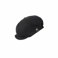 Flat Cap 8 Panels Newsboy Peaky Blinders Baker Golf Driving Boy Mens Beret Black