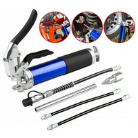 Grease Gun Pressure Pistol Grip Dual Flow 6000PSI Flex Hose Industrial Quality