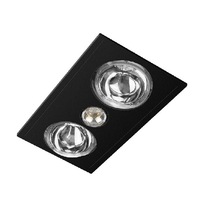 Heater Sunair Bathroom Exhaust Fan LED Downlight with 2 Heat Globes Black