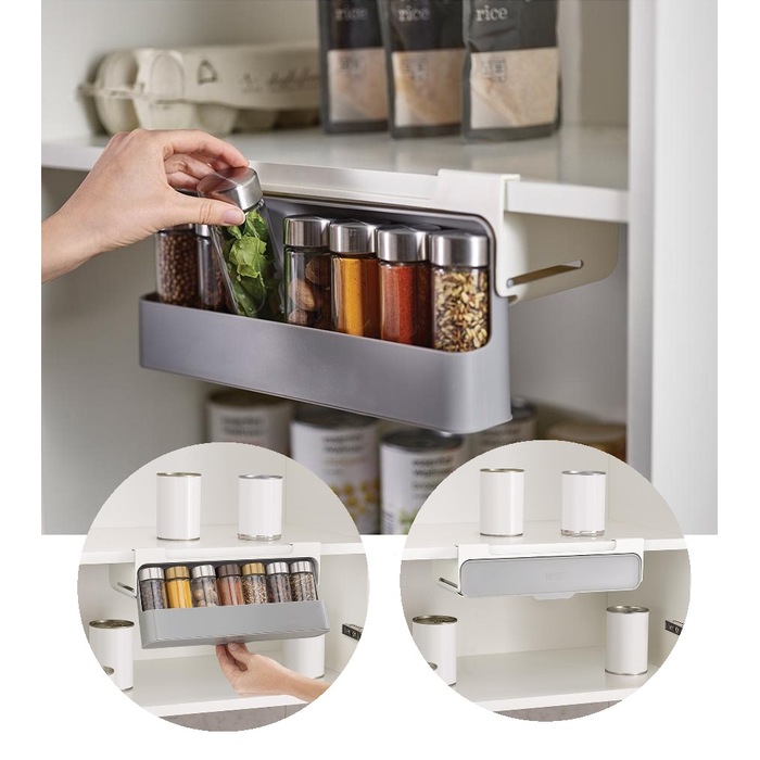 Kitchen Storage Shelf 2 Tier Drawer Spice Dining Rack Cupboard