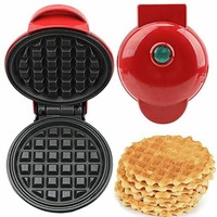 Mini Waffle Maker Baking Pan Pancake Heating Breakfast Making Machine Red
