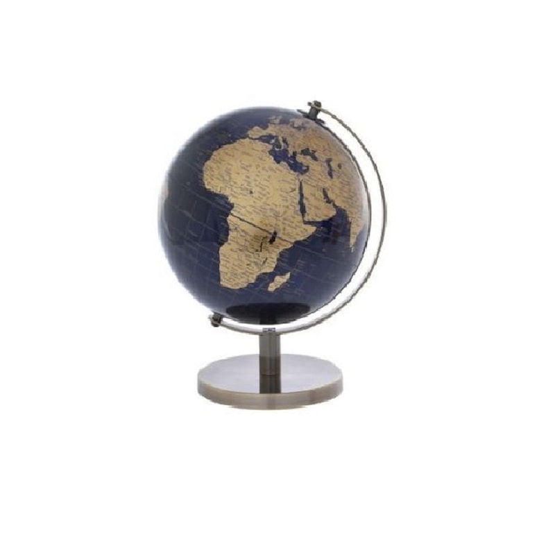 Buy Navy Rotating World Globe Spinning Atlas Map Desk Decor Decoration ...