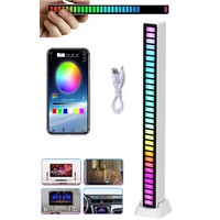 RGB Activated Music Rhythm LED Light Strip Lamp Sound Control Rechargeable White