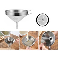Stainless Steel Funnel Oil Liquid Funnel Metal Funnel Detachable Filter 11cm