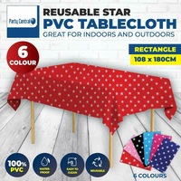 Table Cloth 6PC PVC Star Print Waterproof Reusable Picnic Outdoor Party