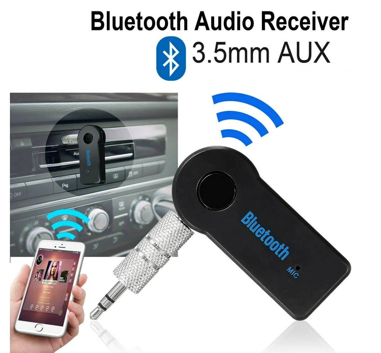 Wireless Bluetooth 3.5mm AUX Audio 