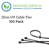 25cm UV Cable ties (wire, mesh or surfaces with holes) - 100 Pack