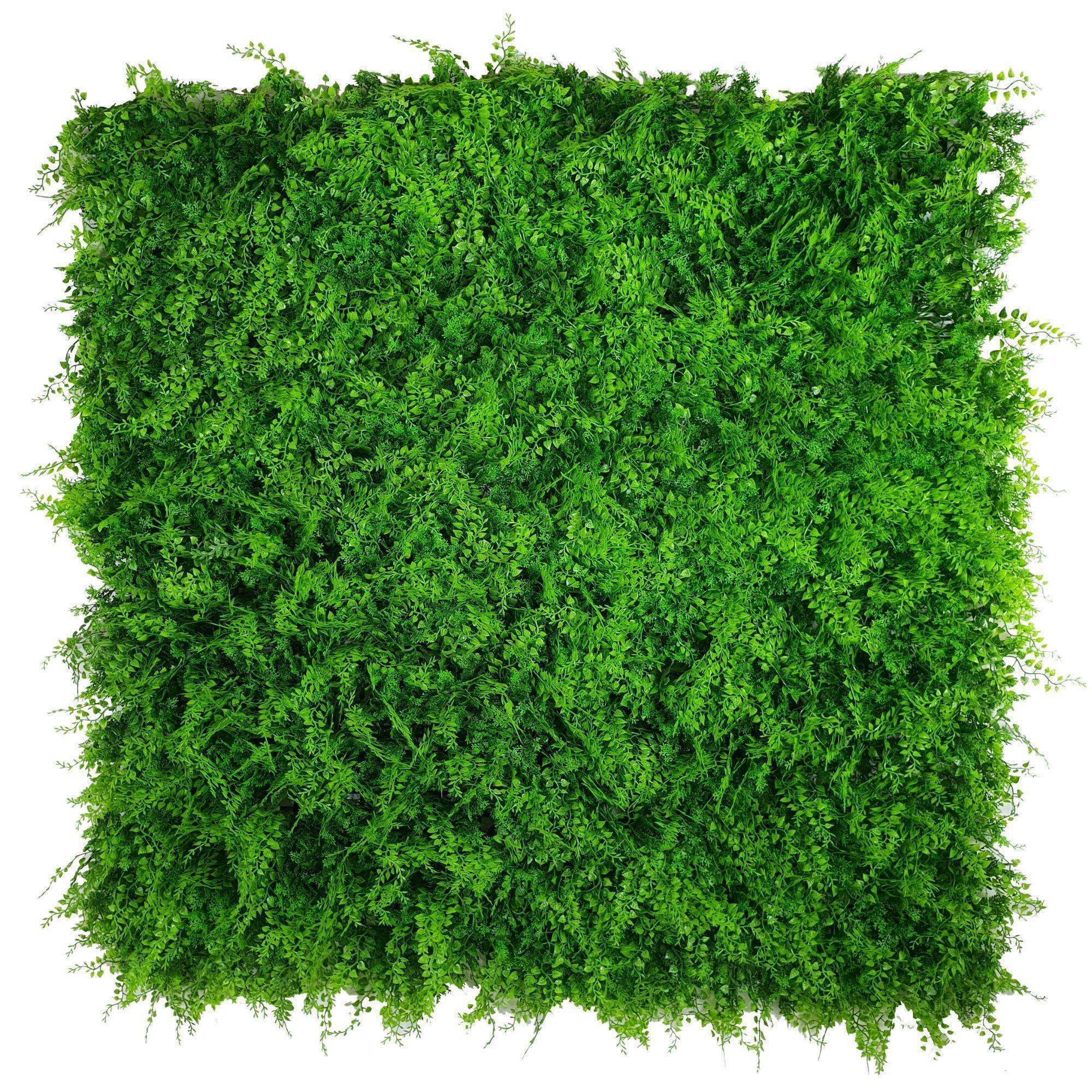 Dense Fern Artificial Hedge / Fake Green Wall DIY Vertical Garden 1m x 1m UV Resistant