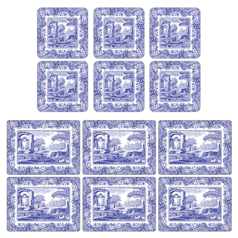 Buy Pimpernel Blue Italian Placemats and Coasters Set of 6 MyDeal