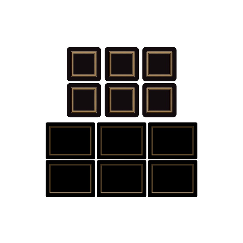 Buy Pimpernel Classic Black Placemats and Coasters Set of 6 MyDeal